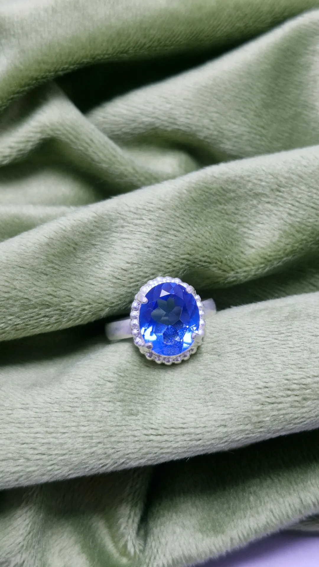 Tanzanite gemstone sterling silver ring
